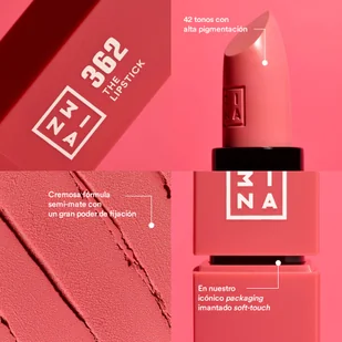 3ina 3ina Makeup  Vegan  Cruelty Free  The Lipstick 437  długo utrzymująca się szminka  matowa  szminka do ust  matowa  fioletowa matowa - Szminki - miniaturka - grafika 5