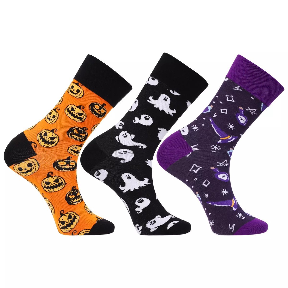 3X Skarpetki Męskie Długie Halloween Skarpety Bawełna Mroczne Moraj 39-44 Mix Kolor