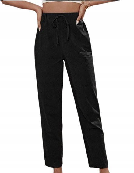 SHEIN SPODNIE DAMSKIE CZARNE DŁUGIE CASUAL 38 V2G