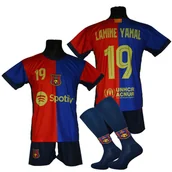 Piłka nożna - Strój piłkarski dla dzieci LAMINE YAMAL Barcelona - komplet sportowy + gratis - miniaturka - grafika 1