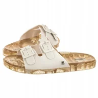 Klapki i japonki damskie - Buty Klapki Damskie Melissa Wide Ad 32950/53843 White/Rice Husk Białe - miniaturka - grafika 1