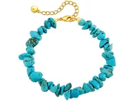 Bransoletki - Bransoletka damska z turkusowymi kamieniami elegancki wzór - miniaturka - grafika 1