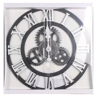 Zegary - Zegar ścienny Nero 2 58 x 4 cm czarno-srebrny - miniaturka - grafika 1