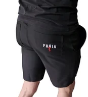 Spodenki męskie - Spodenki sportowe czarne z haftem Furia - miniaturka - grafika 1