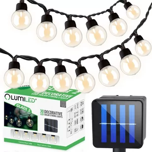 Girlanda Solarna Ogrodowa 30x LED Ozdobne Kuleczki 10,6m Ciepła 3000K GLADI 2 LUMILED - Lampy ogrodowe - miniaturka - grafika 1