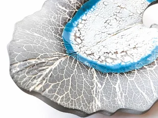 Patera dekoracyjno BIG LEAF- szara - Tace i patery - miniaturka - grafika 1