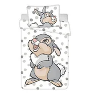 Pościel dla dzieci - Jerry Fabrics Pościel bawełniana 100x135 Królik biała szara poszewka 40x60 August 24 - miniaturka - grafika 1