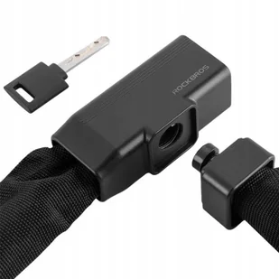 Zapięcie rowerowe gruby łańcuch w osłonie zamek na klucz 0.97 m - czarne ROCKBROS - Zabezpieczenia do roweru - miniaturka - grafika 1