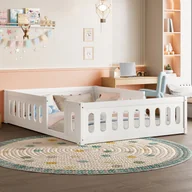 Łóżka dla dzieci i młodzieży - Łóżko dziecięce 140 x 200 cm z barierkami zabezpieczającymi - bez stelaża - białe (bez materaca) - miniaturka - grafika 1