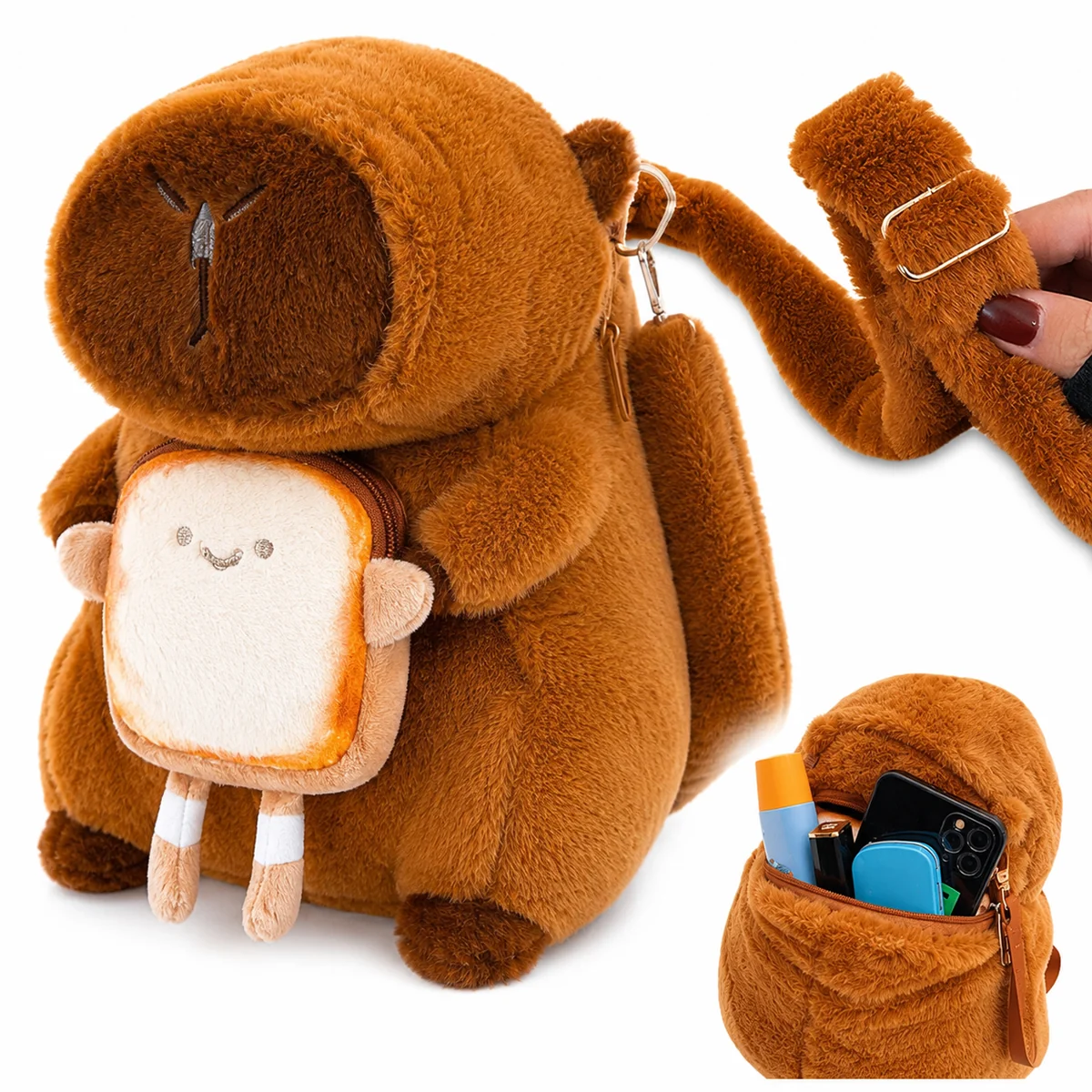 PLECAK PLUSZOWY KAPIBARA MOLY PLECACZEK CAPYBARA DO PRZEDSZKOLA SZKOŁY MASKOTKA 30 CM
