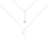 Naszyjniki - Srebrny choker pancerka z ażurowym księżycem w gwiazdki - miniaturka - grafika 1