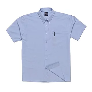 Koszulki męskie - Portwest portwest Workwear S108 Oxford z krótkim rękawem  S108  EU/UK, kolor: niebieski , rozmiar: 140 S108BLU140 - grafika 1