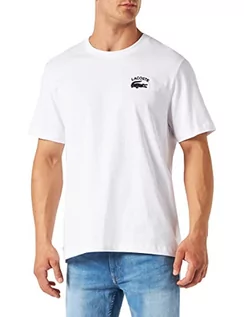 Koszulki męskie - Lacoste Męski T-shirt Th9665, biały, L - grafika 1