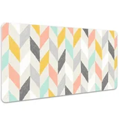 Podkładki na biurko - Podkładka na całe biurko Pastelowa geometryczna jodełka 100x50 cm - miniaturka - grafika 1