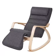 Fotele - Fotel bujany SONGMICS, ciemnoszare, 67x91x115cm - miniaturka - grafika 1