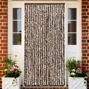 vidaXL Zasłona przeciwko owadom, brąz i biel, 90x220 cm, szenil vidaXL - Akcesoria do okien - miniaturka - grafika 1