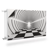 Dekoracje domu - MASKOWNICA Magnetyczna Na Grzejnik Czarno-Biały Tunel Efekt 3D 100cm x 60cm - miniaturka - grafika 1