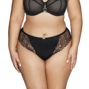Figi damskie z haftem i tiulem AV 2116 czarne  2XL - Bielizna nocna - miniaturka - grafika 1