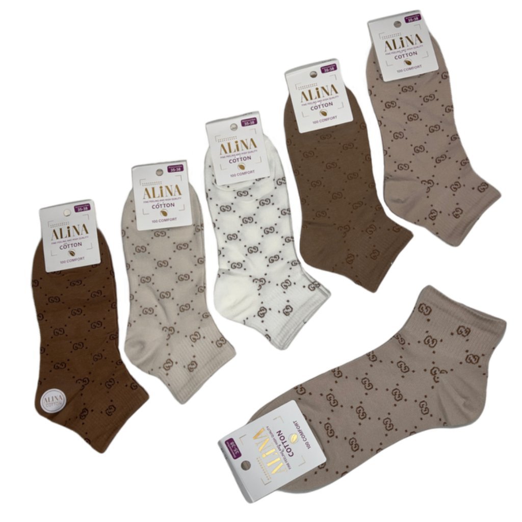 Skarpetki damskie bawełniane za kostkę mix kolorów 5-pak 35-38