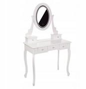 Lustra - Toaletka biała KARI lustro LED + taboret - miniaturka - grafika 1