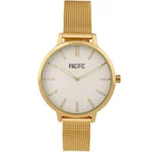 Zegarki damskie - Złoty damski zegarek z bransoleta mesh PACIFIC X6198-04 - miniaturka - grafika 1