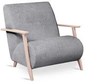 Fotele - Jasnoszary fotel drewniany do czytania K7-G11 - miniaturka - grafika 1