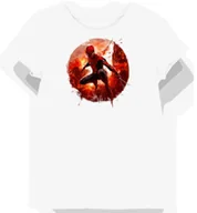 Koszulki i topy damskie - Koszulka damska biała z motywem czerwonej sieci L - miniaturka - grafika 1