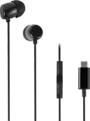Słuchawki - Vivanco headset Stereo Earbuds USB-C, black 61752 - miniaturka - grafika 1