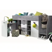 Łóżka dla dzieci i młodzieży - Abiks Łóżko piętrowe Antresola KONKRET 3 P biały - miniaturka - grafika 1