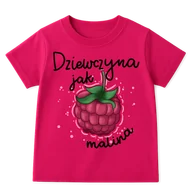 Koszulki dla dziewczynek - Różowa koszulka dla dziewczynki - miniaturka - grafika 1