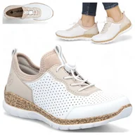 Półbuty damskie - Półbuty Damskie Sportowe Rieker Wygodne Sneakersy Lekkie Białe modne Półbuty Damskie Sportowe 38 Rieker Wygodne Sneakersy Lekkie Białe modne - miniaturka - grafika 1