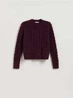 Swetry damskie - Reserved - Sweter z dodatkiem wełny - ciemnofioletowy - miniaturka - grafika 1