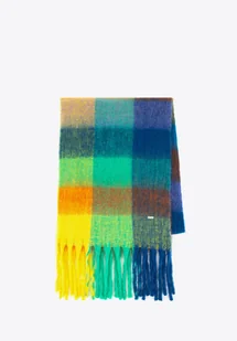 Damski szalik w wielokolorową kratkę żółto - niebieski - Apaszki i szaliki damskie Damski szalik w wielokolorową kratkę żółto - niebieski - Apaszki i szaliki damskie - miniaturka - grafika 1