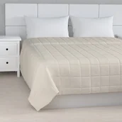 Narzuty - Dekoria Narzuta pikowana w kratę melanż szaro-beżowy szer.260 × dł.210 cm Loneta 498-133-65 - miniaturka - grafika 1