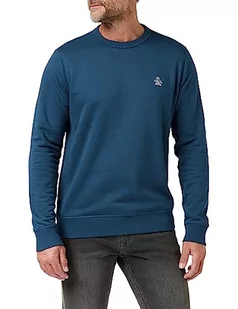Original Penguin Męska bluza polarowa z nadrukiem L/S Pete, Posejdon Niebieski, S - Bluzy męskie - miniaturka - grafika 1