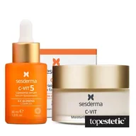Zestawy kosmetyków damskich - Sesderma C-VIT Moisturizing Facial Cream + C-VIT 5 Liposomal Serum ZESTAW Krem nawilżający 50 ml + Serum do twarzy z witaminą C 30 ml - miniaturka - grafika 1