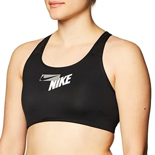 Nike Damski biustonosz z logo W Nk Swoosh Black/Black/(Particle Grey) XS - Biustonosze - miniaturka - grafika 1