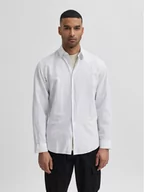 Koszule męskie - Selected Homme Koszula 16078867 Biały Slim Fit - miniaturka - grafika 1