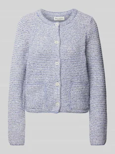 Kardigan o kroju slim fit z mieszanki bawełny z efektem melanżu - Swetry damskie - miniaturka - grafika 1