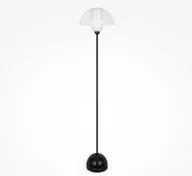 Oprawy, klosze i abażury - Czarna stojąca lampa Memory w kształcie grzybka z ceramiczną podstawą i szklanym kloszem - miniaturka - grafika 1