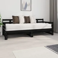 Łóżka - Lumarko Łóżko rozsuwane, czarne, lite drewno sosnowe, 2x(80x200) cm - miniaturka - grafika 1