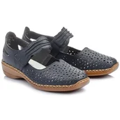 Półbuty damskie - Półbuty damskie ażurowe Rieker 41399-14 BLUE R.36 - miniaturka - grafika 1