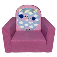 Krzesła obrotowe dla dzieci - KOMFORTOWY FOTELIK ROZKŁADANY DLA DZIECI BIRD PINK - miniaturka - grafika 1
