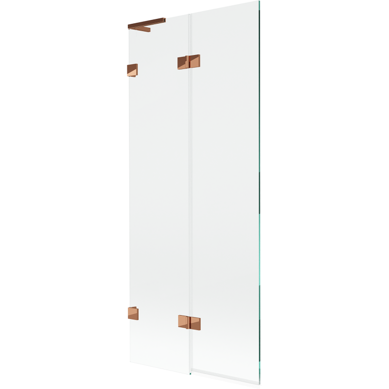 Mexen Lunar L parawan nawannowy 2-skrzydłowy lewy 80 x 150 cm, transparent, różowe złoto - 897L-080-100-60-00-L