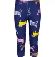 Spodnie i spodenki dla dziewczynek - Legginsy 3/4 dla dziewczynki, w kolorowe koty, granatowe, 9-13 lat - miniaturka - grafika 1