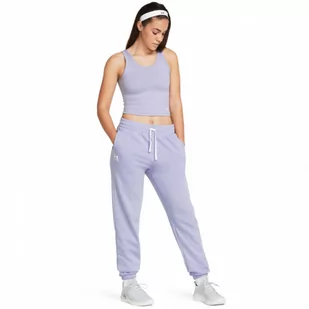 Damskie spodnie dresowe Under Armour UA Rival Terry Jogger - fioletowe - UNDER ARMOUR - Spodnie sportowe damskie - miniaturka - grafika 1