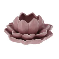 Świeczniki - Świecznik na tealight kwiat lotosu z porcelany, 12,5 x 13 x 6,5 cm - miniaturka - grafika 1