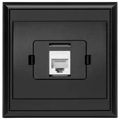 Gniazdka elektryczne - Gniazdo Luna RJ45 komputerowe czarny mat - miniaturka - grafika 1