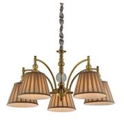 Lampy sufitowe - Pięcioramienny złoty żyrandol z plisowanym abażurem - V021-Solemi - miniaturka - grafika 1
