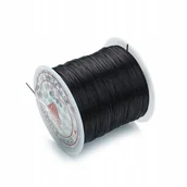 Dekoratorstwo - Żyłka gumka 1mm czarna do bransoletek koralików 40m - miniaturka - grafika 1